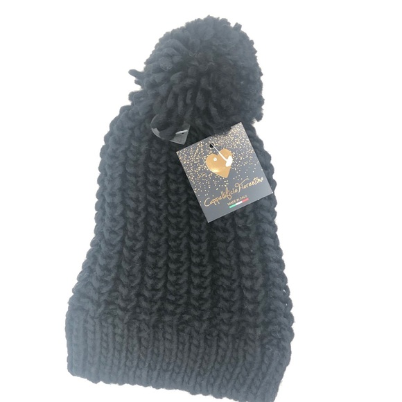 Cappellificio Fiorentinon Cable Knit Black Beanie - Picture 3 of 5